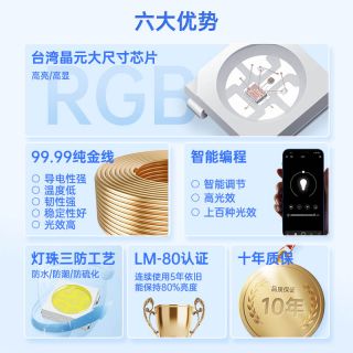 WS2815幻彩燈帶斷點(diǎn)續(xù)傳雙信號(hào)傳輸5050幻彩DC12V - 6